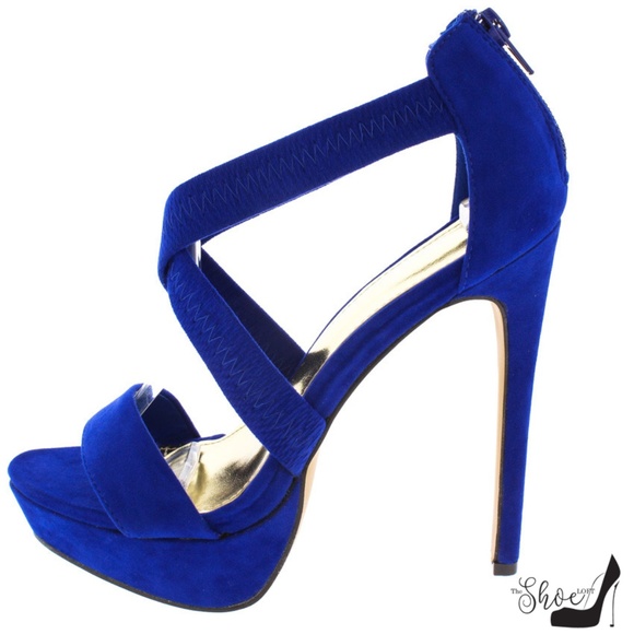 Shoes - Aphrodite Royal Blue Platform Heel Shoes - Aphrodite Royal Blue Platform Heel